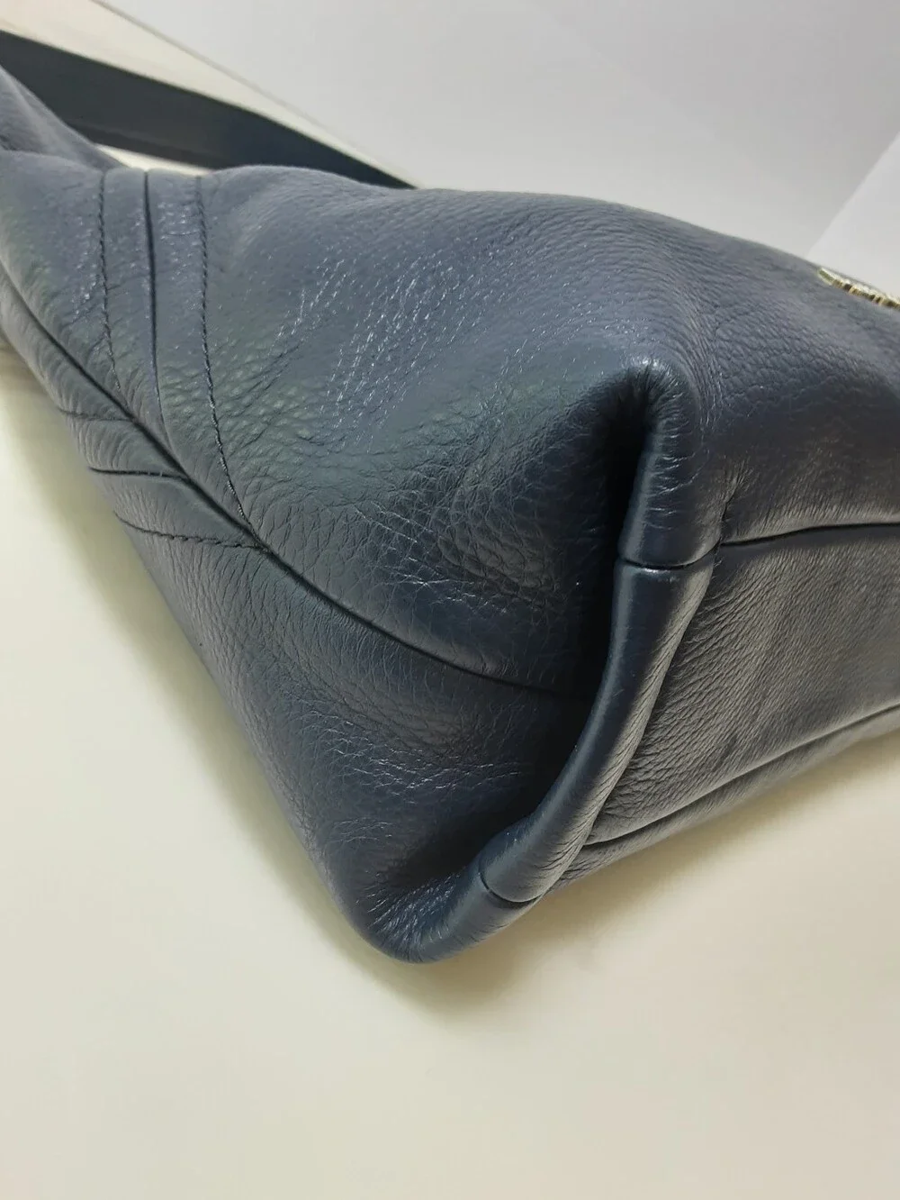 MICHAEL KORS Aria Navy Blue Pebble Leather Hobo Shoulder Bag - EUC